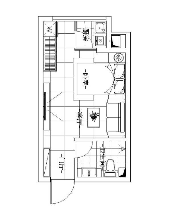 陽(yáng)光新天地30平米后現(xiàn)代風(fēng)格設(shè)計(jì)方案